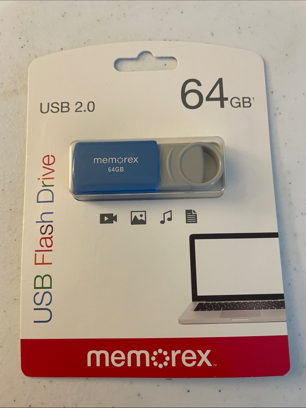 Memorex 64GB USB 2.0 Flash Drive - Blue